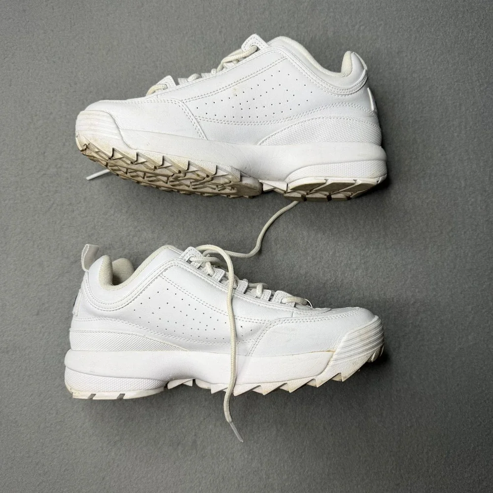 Fila Disruptor II Premium Women 9 White Chunky Platform Sneakers 5FM00002-125